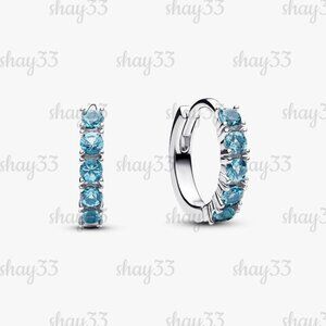 Pandora Light Blue Huggie Earrings